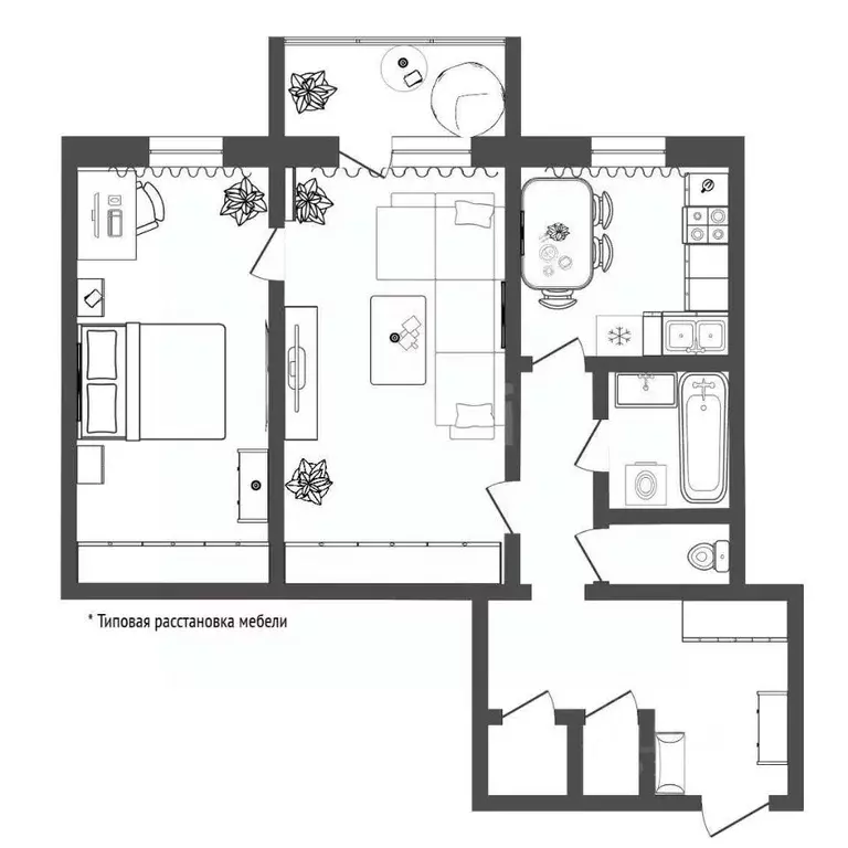 2-к кв. Тюменская область, Тюмень ул. Володарского, 34 (54.8 м) - Фото 1