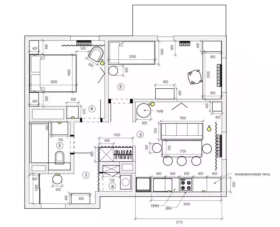 2-к кв. Татарстан, Казань проезд Созидателей, 7 (52.2 м) - Фото 2