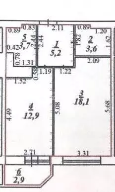 Квартира, 1 комната, 46.4 м - Фото 0