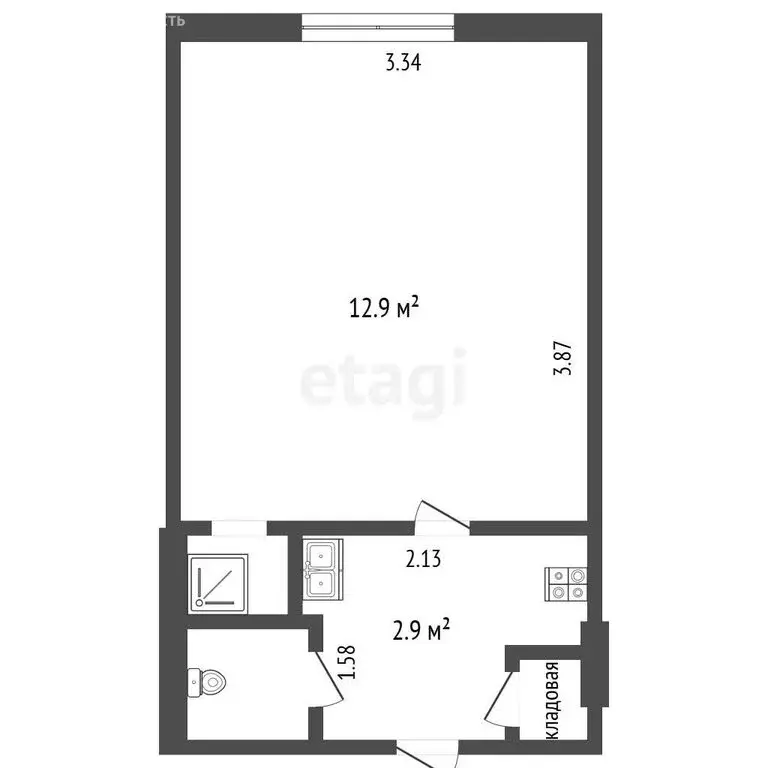 Квартира-студия: Ижевск, улица Городок Машиностроителей, 78Б (11.8 м) - Фото 1