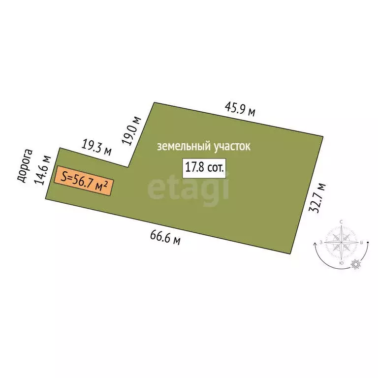 Дом в село Бухтал, Садовая улица (56.7 м) - Фото 1