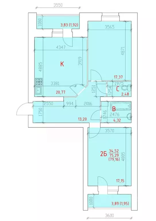 2-к кв. Вологодская область, Череповец 109-й мкр,  (79.16 м) - Фото 0