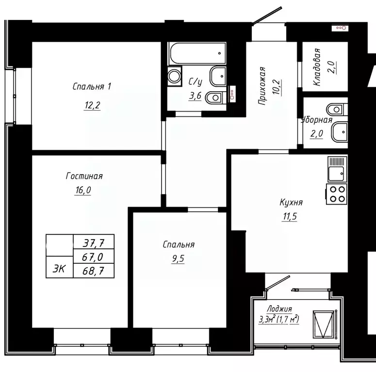 3-к кв. Алтайский край, Барнаул ул. Сухэ-Батора, 39 (68.7 м) - Фото 0