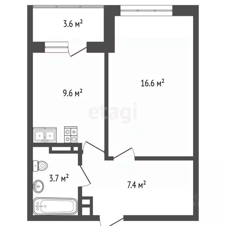 1-к кв. Ростовская область, Батайск ул. Максима Горького, 111к2 (40.0 ... - Фото 2