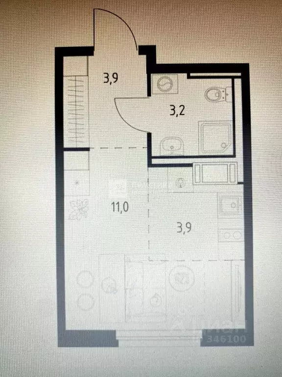 Студия Московская область, Мытищи пер. 1-й Стрелковый, 5к1 (21.5 м) - Фото 2