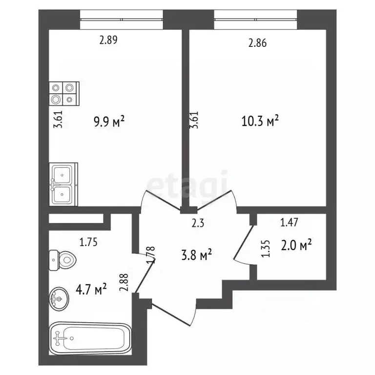 1-к кв. Москва Сосенское поселение, просп. Куприна, 30к9 (30.7 м) - Фото 2