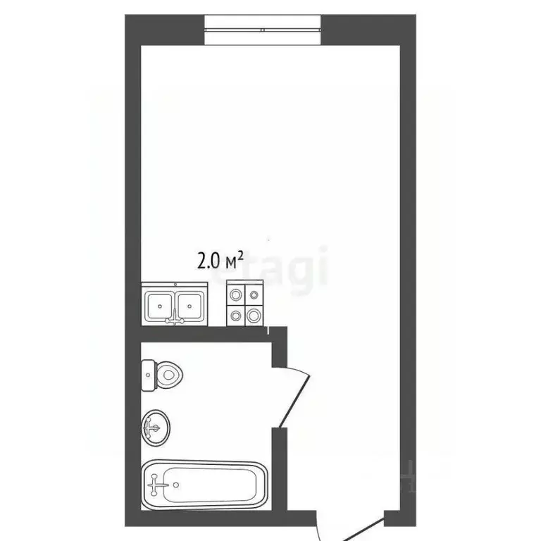 Студия Томская область, Томск просп. Фрунзе, 126 (15.5 м) - Фото 2