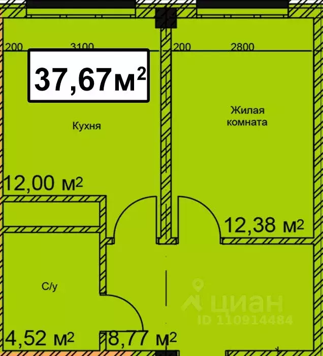 1-к кв. Ставропольский край, Ессентуки ул. Благодатная, 22к2 (37.67 м) - Фото 0