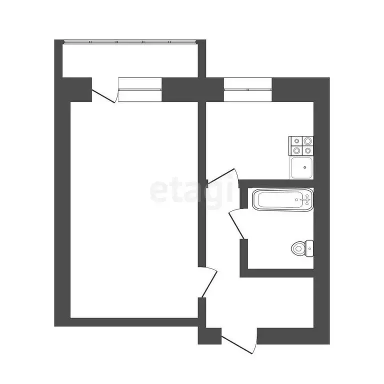 1-комнатная квартира: Кемерово, Космическая улица, 27 (27.8 м) - Фото 1