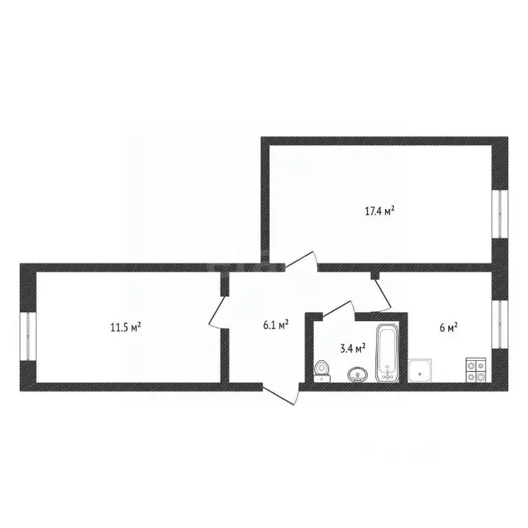 2-к кв. Нижегородская область, Балахна просп. Революции, 91 (44.9 м) - Фото 2