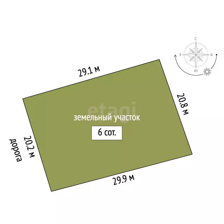 Участок в Самара, ПСДК Авиатор, 11-я линия (6 м) - Фото 1