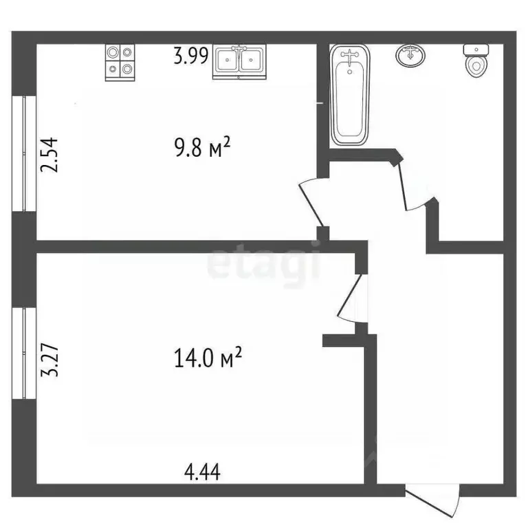 1-к кв. Белгородская область, Белгородский район, Дубовское с/пос, ... - Фото 2
