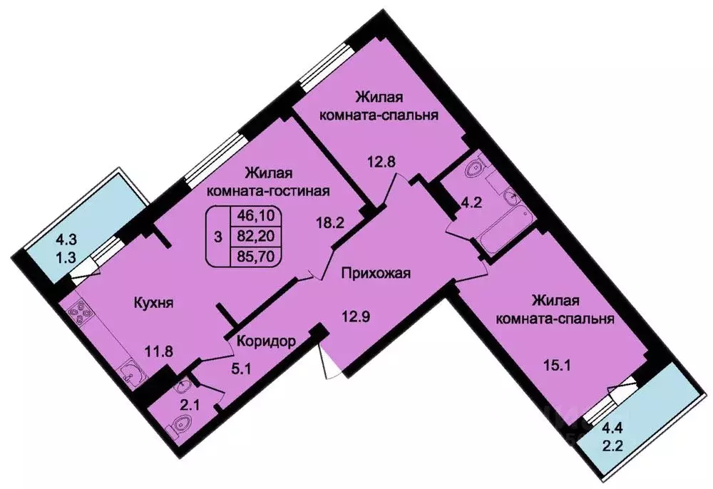 3-к кв. Псковская область, Псковский район, Писковичская волость, д. ... - Фото 1