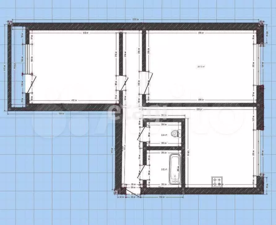 2-к. квартира, 61 м, 10/10 эт. - Фото 0