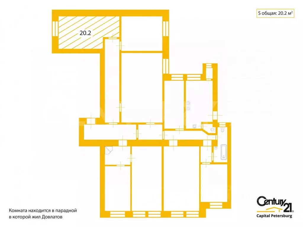Комната Санкт-Петербург ул. Рубинштейна, 23 (20.0 м) - Фото 2