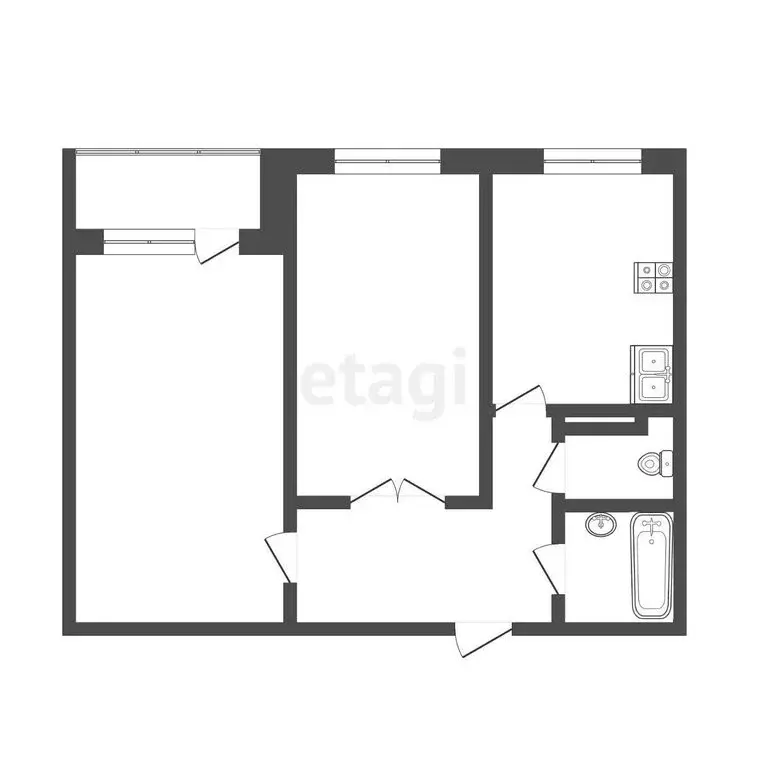 2-комнатная квартира: Абакан, улица Некрасова, 37 (57.3 м) - Фото 0