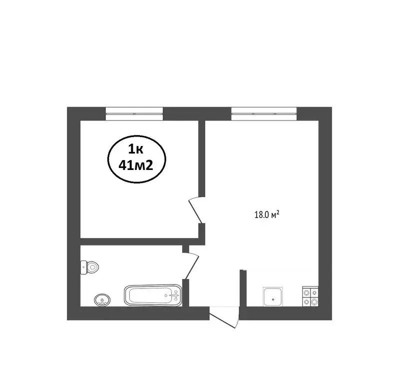 1-комнатная квартира: Тюмень, улица Газовиков, 34 (41 м) - Фото 1