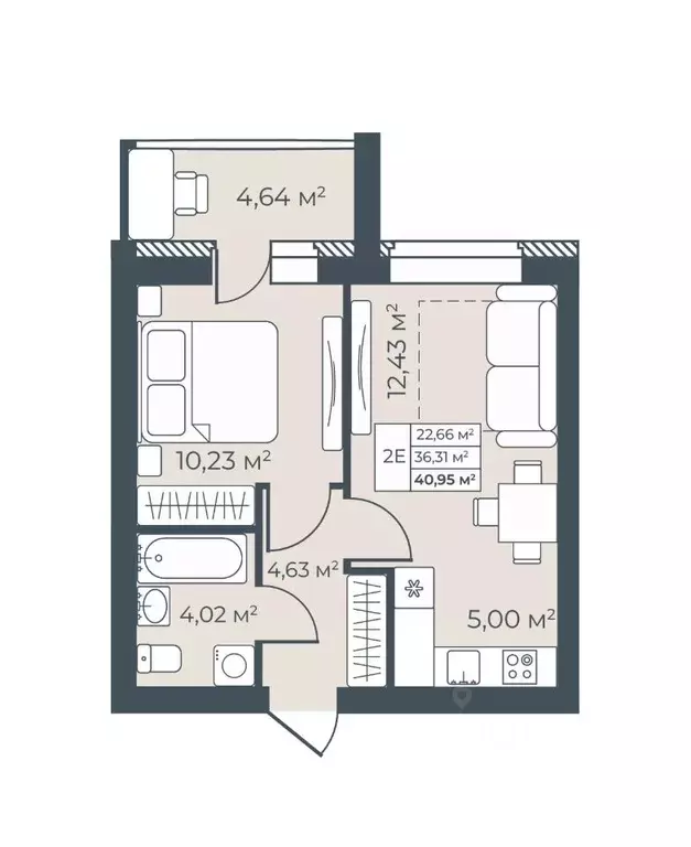 2-к кв. Воронежская область, Бобров  (40.95 м) - Фото 1