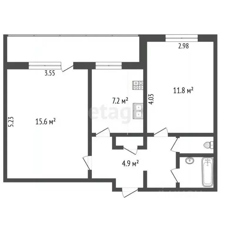 2-к кв. Ярославская область, Ярославль ул. Нефтяников, 27 (49.6 м) - Фото 2