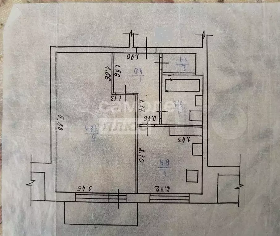 1-к. квартира, 34,5 м, 5/5 эт. - Фото 0