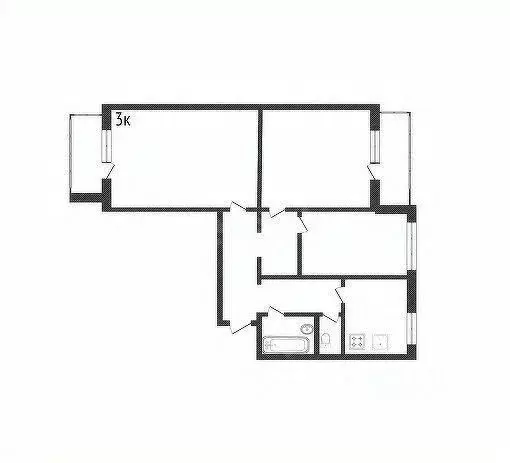 3-к кв. Белгородская область, Белгород Железнодорожная ул., 123 (71.0 ... - Фото 2