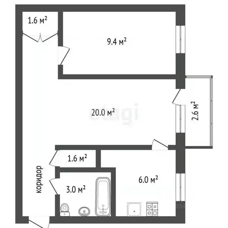 2-к кв. Воронежская область, Воронеж ул. Чайковского, 5 (43.1 м) - Фото 2