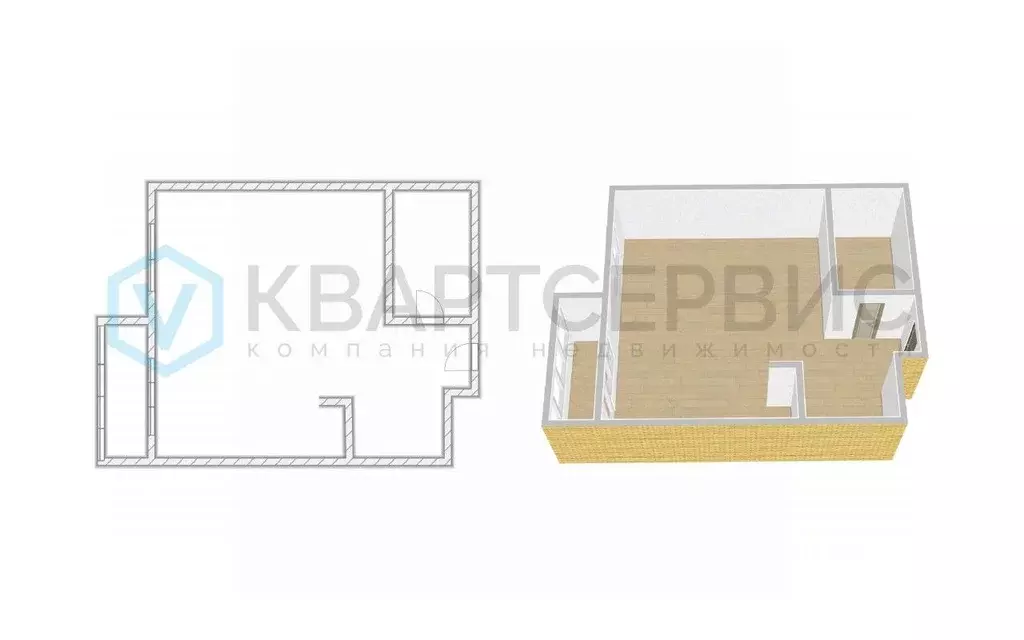 Студия Омская область, Омск ул. 1-ой Красной Звезды, 79 (44.2 м) - Фото 2