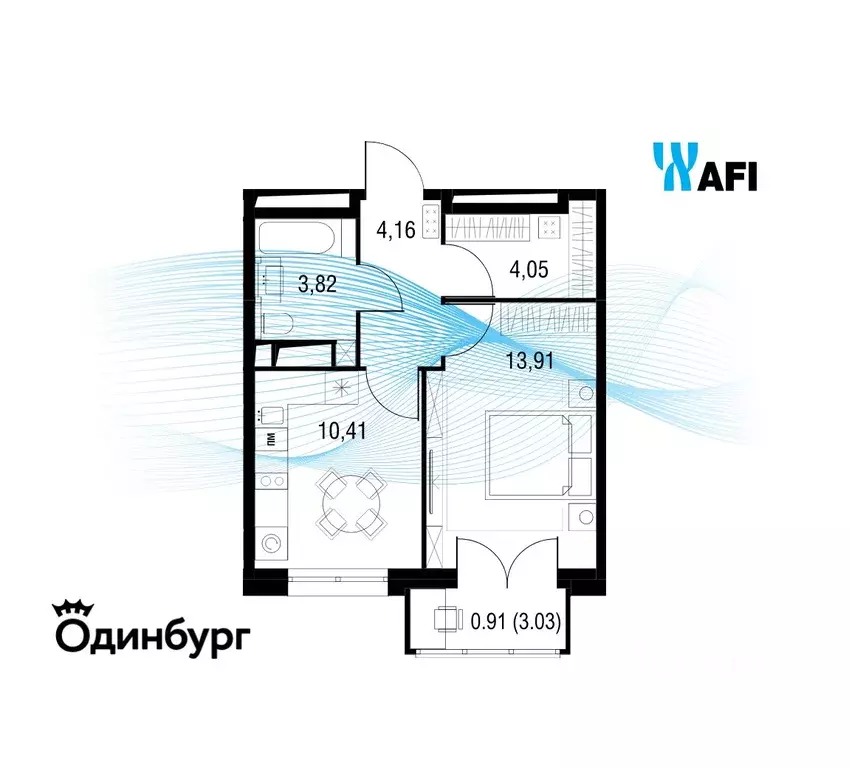 1-к кв. Московская область, Одинцово Одинбург жилой комплекс, 4Б (37.2 ... - Фото 1