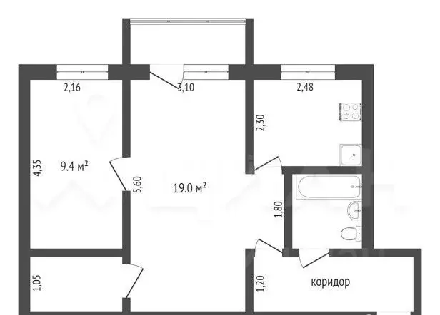 2-к кв. Ленинградская область, Тихвин 4-й мкр, 2 (45.0 м) - Фото 2