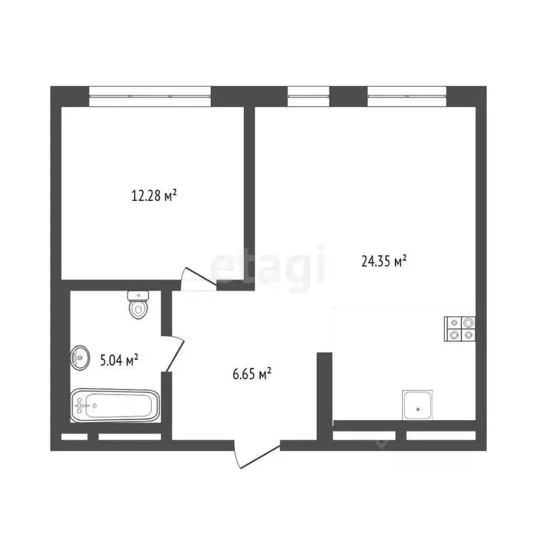 1-к кв. Тюменская область, Тюмень ул. Николая Машарова, 2 (49.6 м) - Фото 1