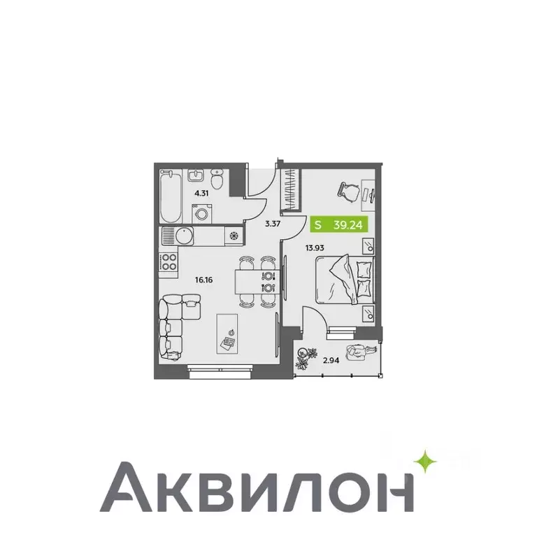 1-к кв. Архангельская область, Северодвинск  (39.24 м) - Фото 0