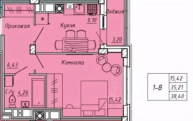 1-к кв. Ивановская область, Иваново Апрельская ул., 95 (38.4 м) - Фото 0
