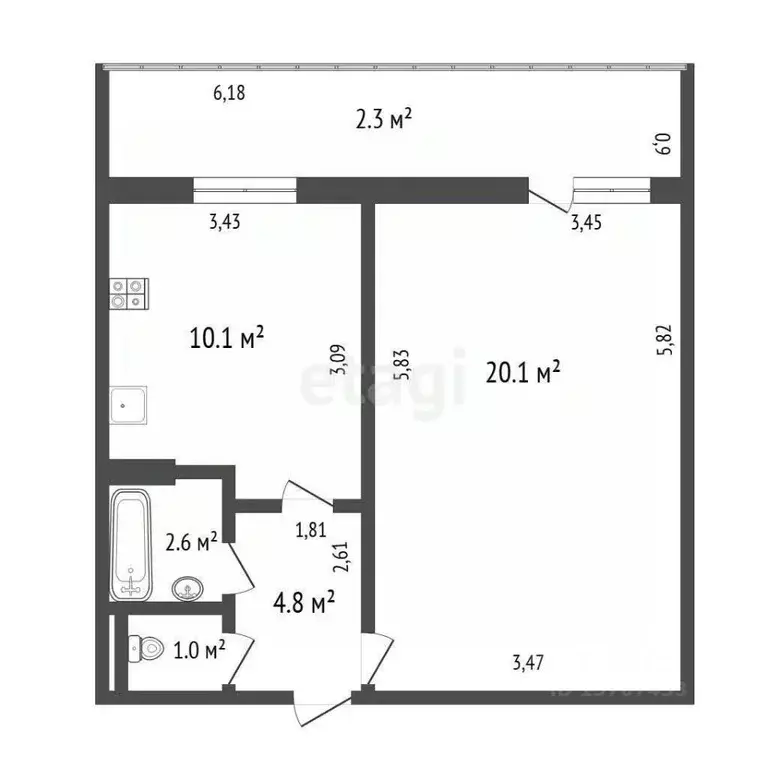 1-к кв. Санкт-Петербург Комендантский просп., 24К3 (38.6 м) - Фото 1