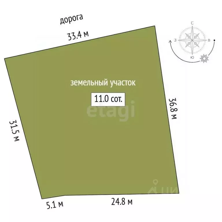 Участок в Тюменская область, Нижнетавдинский муниципальный округ, ... - Фото 1