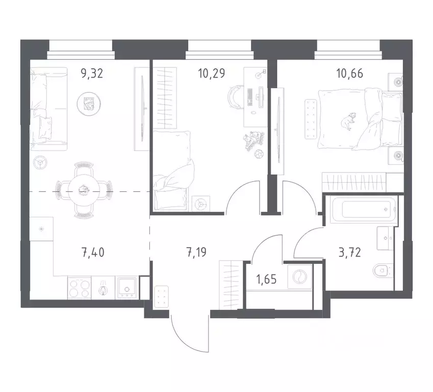 2-к кв. Московская область, Красногорск Квартал Строгино жилой ... - Фото 1