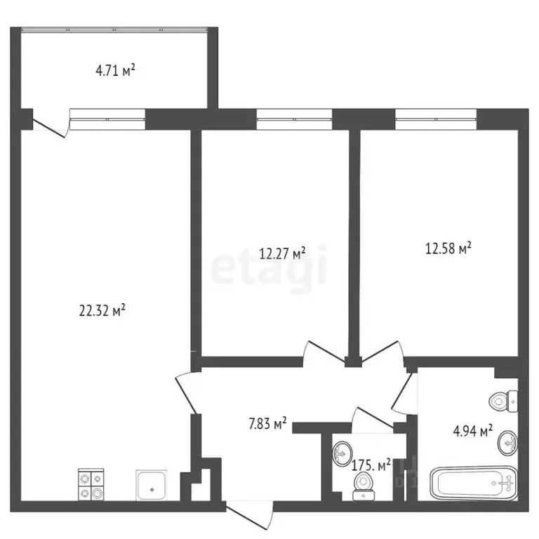 3-к кв. Пермский край, Пермь ул. Фридриха Энгельса, 27 (65.0 м) - Фото 1