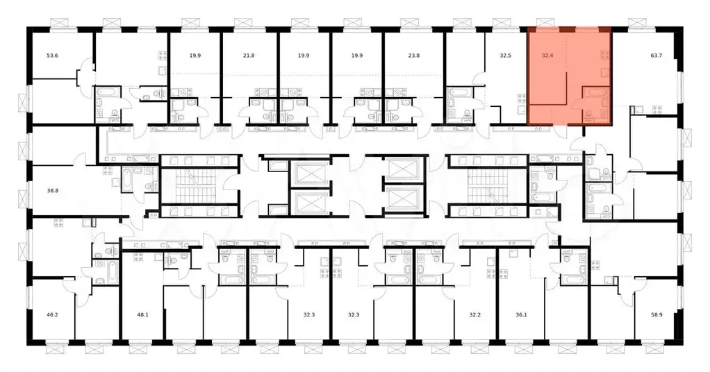 1-к. квартира, 32,4 м, 11/33 эт. - Фото 1