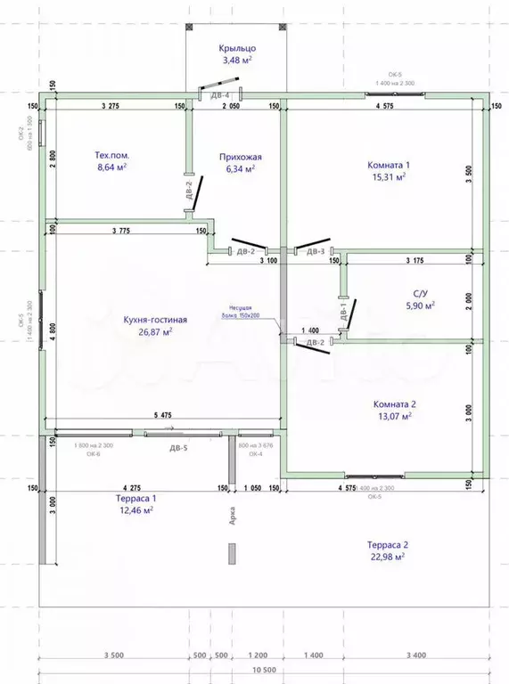 Коттедж 95,4 м на участке 15,7 сот. - Фото 0