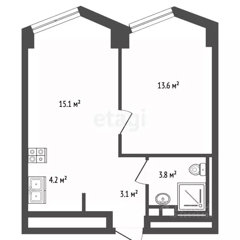 2-к кв. Москва 2-я Хуторская ул., 34 (39.8 м) - Фото 2