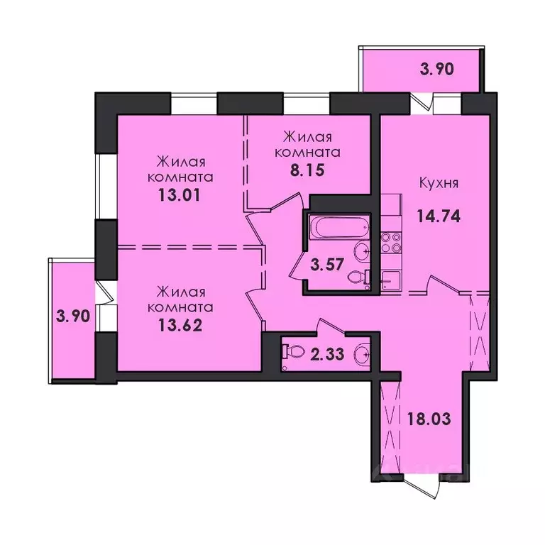 3-к кв. Иркутская область, Иркутск ул. Якоби, 8 (81.25 м) - Фото 0