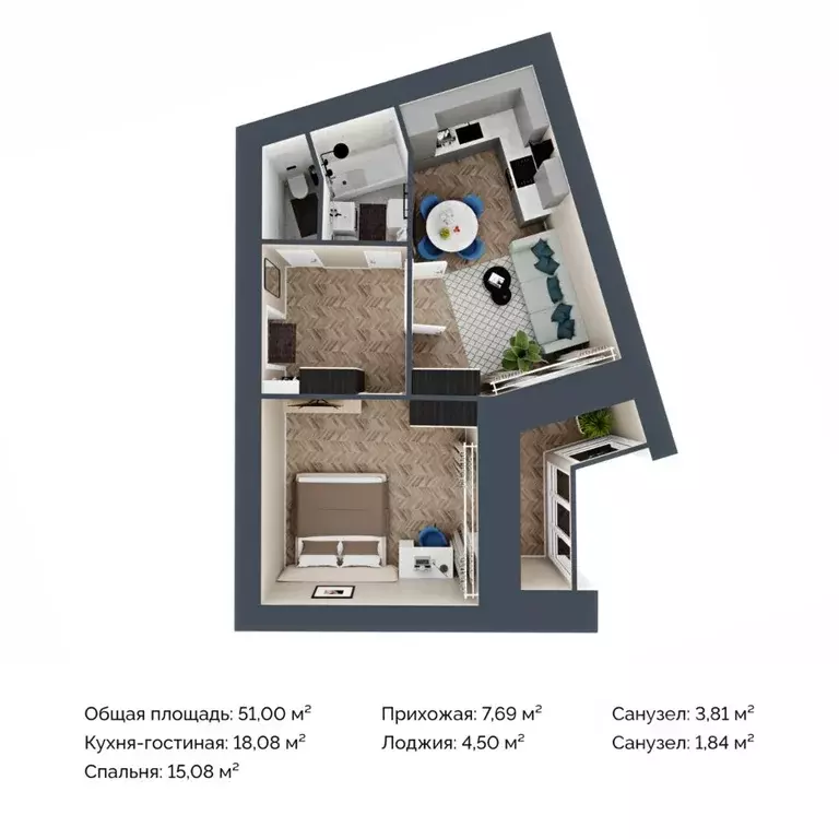 1-к кв. Марий Эл, Йошкар-Ола Дубовый парк жилой комплекс (51.0 м) - Фото 1