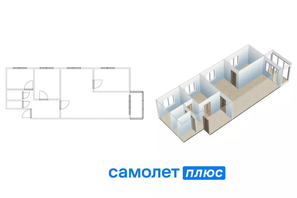 3-комнатная квартира: Белово, Цинкзаводской переулок, 15 (60.3 м) - Фото 2