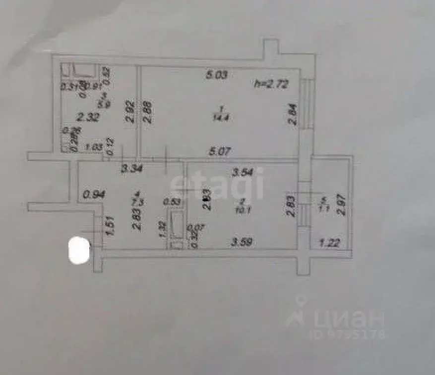 1-к кв. Татарстан, Казань просп. Альберта Камалеева, 30 (37.7 м) - Фото 2