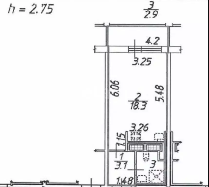 Квартира-студия: Санкт-Петербург, улица Адмирала Черокова, 18к3 (24.1 ... - Фото 2