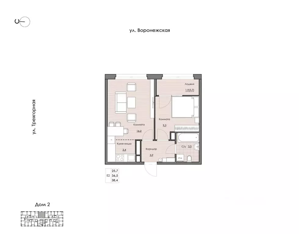1-к кв. Хабаровский край, Хабаровск Воронежская ул., 161 (38.4 м) - Фото 1
