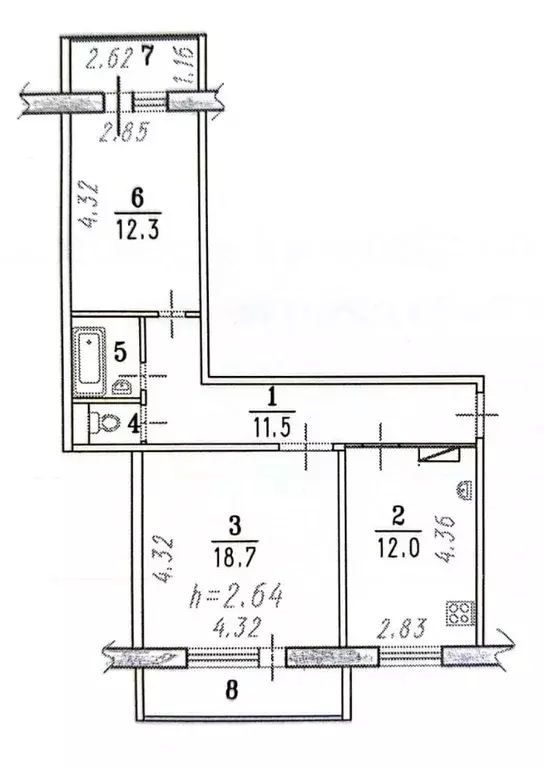 2-к кв. Омская область, Омск ул. Крупской, 6 (59.0 м) - Фото 1