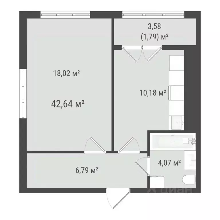 1-к кв. Сахалинская область, Южно-Сахалинск ул. Ленина (40.85 м) - Фото 0