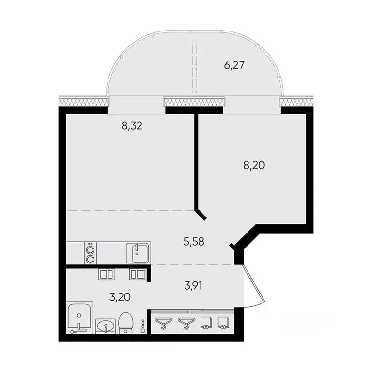 2-к кв. Иркутская область, Иркутск ул. Ширямова (35.6 м) - Фото 0