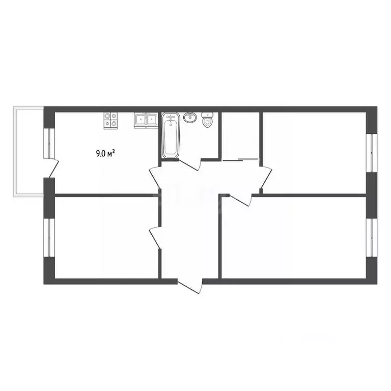 3-к кв. Пермский край, пос. Куеда ул. Карла Либкнехта, 37 (61.8 м) - Фото 2