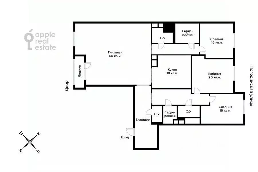 4-к кв. Москва Погодинская ул., 4 (201.6 м) - Фото 2